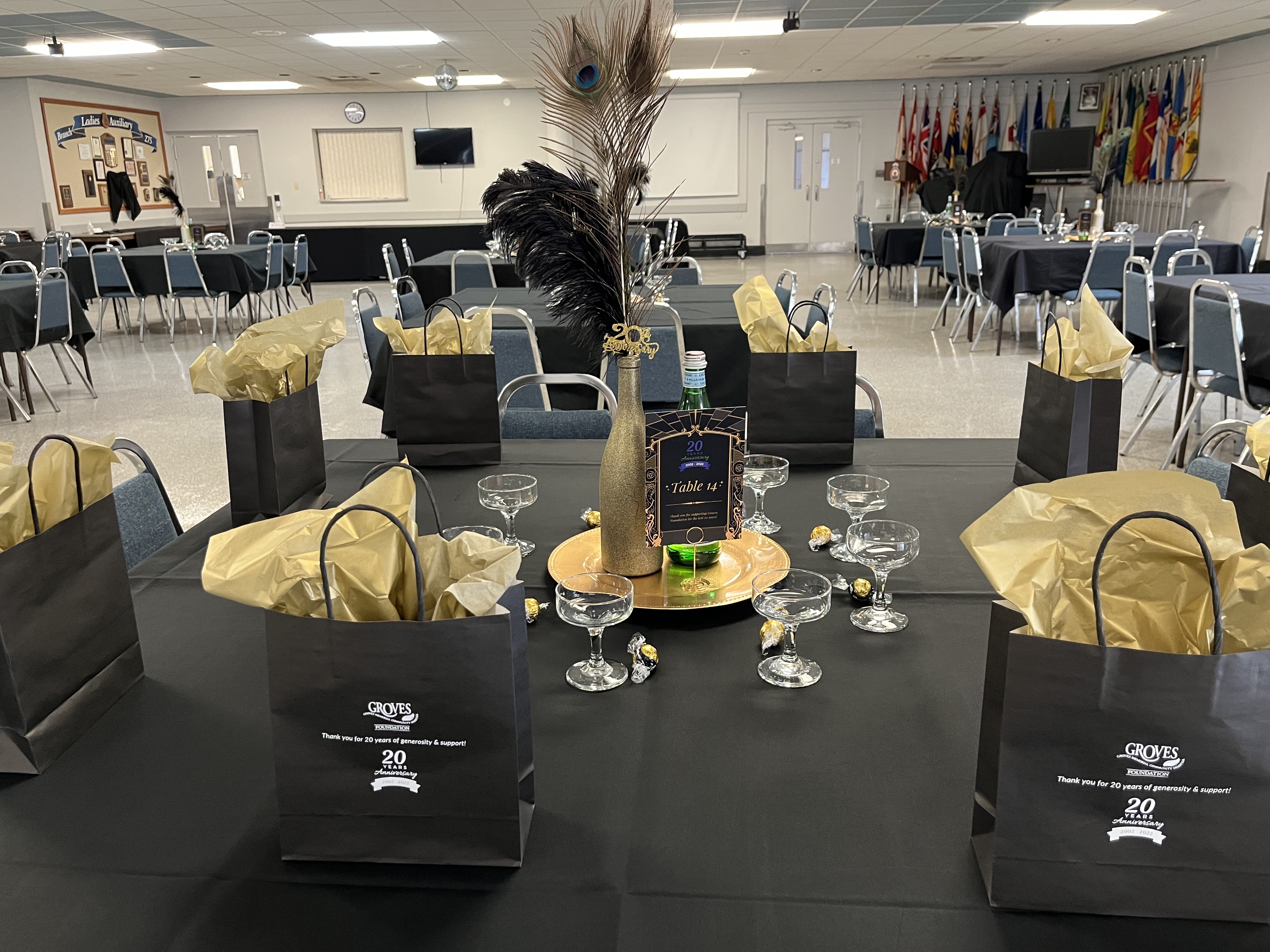 Table setting at event is pictured