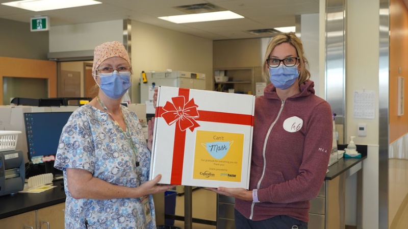 Local businesses donate to create snack boxes for local hospital staff