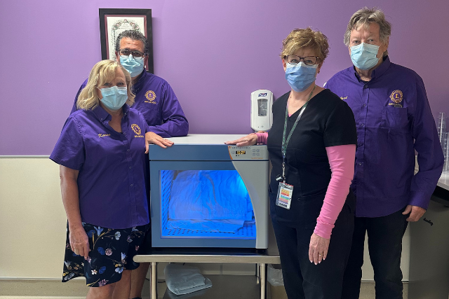 We are so thankful for the continued support of the Belwood Lions Club, particularly from their annual Pike Derby. The 2023 Pike Derby raised $9,000 and funded a Blanket Warmer for our Oncology patients (pictured with Lions Kevin, Karen, & Gord and Oncology Nurse, Sandra).