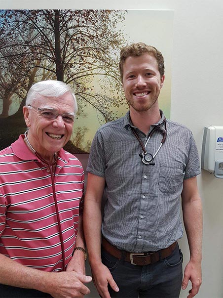 Left to right: Dr. John Stickney, physician at GMCH for over 40 years  and Dr. Graham Cummins, physician at GMCH 